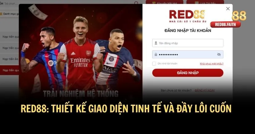 Thiết kế giao diện RED88 tinh tế và đầy lôi cuốn